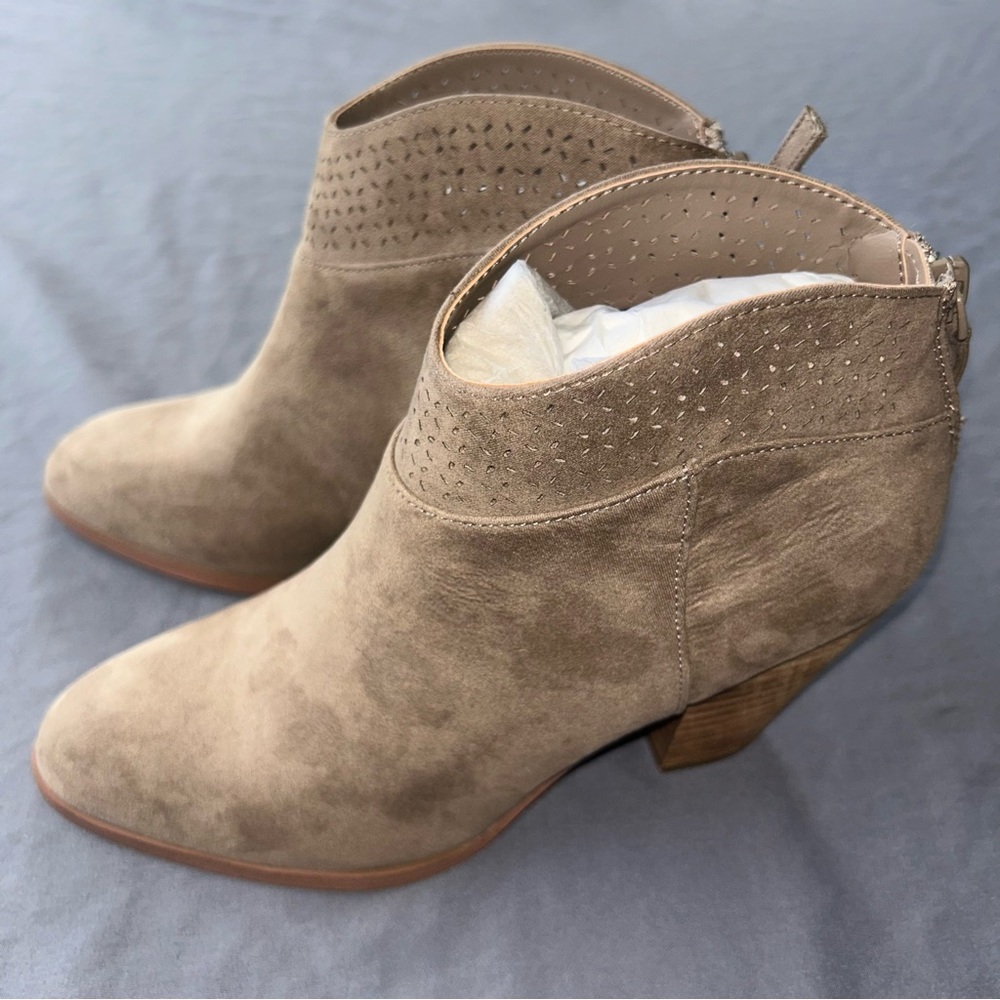 Elegant Taupe Ankle Booties - Picture 2 of 5